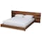 Baxton Studio Elina Modern and Contemporary Walnut Brown Finished Wood King Size Platform Storage Bed with Shelves 183-11055-Zoro - alternate 1